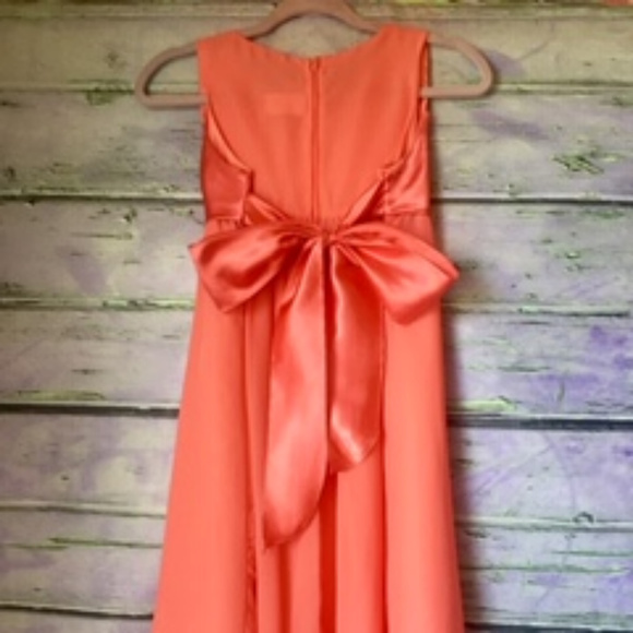Coral Chiffon High-Low Dress - Picture 2 of 5